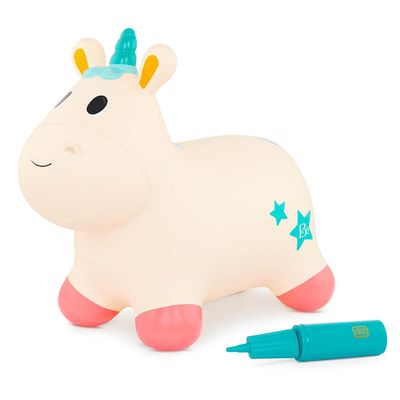 B. toys B. Play Ride-On Unicorn Bouncer Bouncy Animal Toy Inflatable Hopper for Toddlers Air Pump Included 18 Months + Bouncy Boing - Pixie