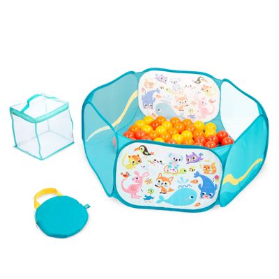 B. toys  Mini Playspace  Ball Pit  Outdoor and Indoor  42 Colorful Balls  Foldable & Portable  Active Play Set for Toddlers, Kids  1 Year +