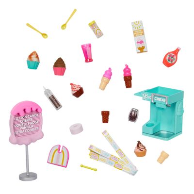Glitter Girls  14-Inch Doll Accessories  Ice Cream Set  Soft  Serve Machine, Cones, Syrup  Menu Stand & Ticket Dispenser  3+ Years Soft Serve Ice Cream Playset