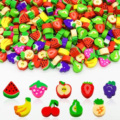 300 Pieces Fruit Mini Erasers Assortment Novelty Pencil Erasers Bulk for Rewards Prizes Gift Filler
