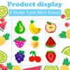 300 Pieces Fruit Mini Erasers Assortment Novelty Pencil Erasers Bulk for Rewards Prizes Gift Filler view 3