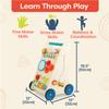 B. toys  Little Learning Steps  Wooden Activity Walker  7 Educational Activities  Learning & Walking Toy for Toddlers  Stand, Push, Walk  1 Year + view 4