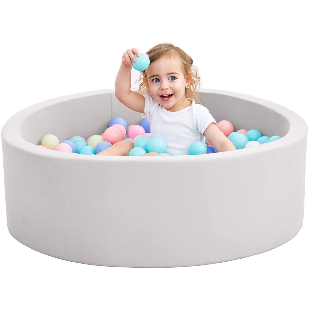 Crenailro Foam Ball Pit for Toddlers, 35 Inch Baby Ball Pit Soft Round and Easy to Set or Clean, Baby Playpen Ball Pool is Ideal Gift for Kids-Balls NOT Included