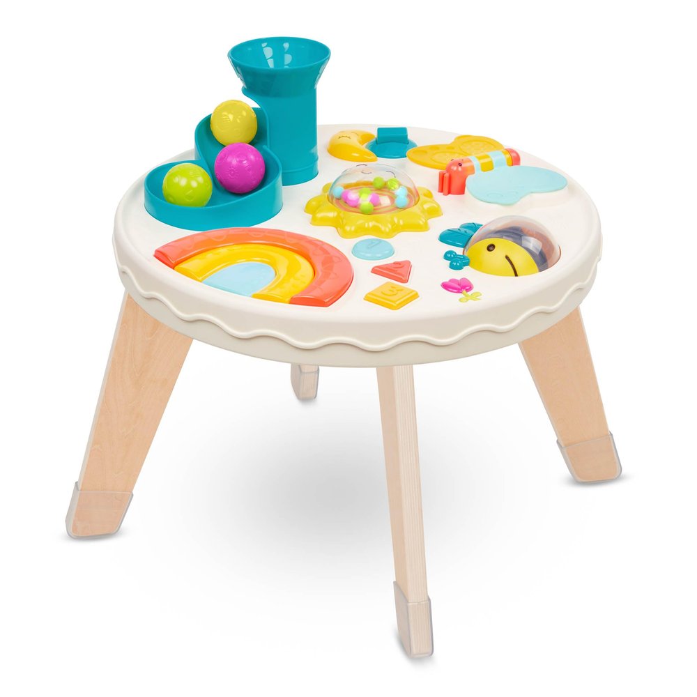 B. toys Colorful & Sensory Station Developmental Musical Learning Toy for Babies 7 activites Lights and Sounds Play Table 6+ Months