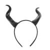Lurrose Devil Horns Headband Realistic Ox Horn Hairband Black Cosplay Horn Hair Hoop for Halloween Carnival Party view 1
