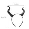 Lurrose Devil Horns Headband Realistic Ox Horn Hairband Black Cosplay Horn Hair Hoop for Halloween Carnival Party view 4