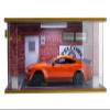 Display Case for 1/18 Diecast Cars,Acrylic Display Case for 1/12 Scale Toy Motorcyle with LED Lighting, Route 66-3 Open Side view 1
