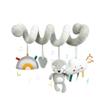 Blublu Park Baby Car Seat Toys, Activity Spiral Plush Hanging Wrap Around Pram Pushchair Stroller Toys, Sensory Early Education Toy for Toddler, Grey Fox view 1