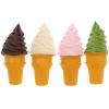 4pcs Simulated Ice Cream Cone Artificial Lifelike Fake Ice Cream Food Models Pretend Play Kitchen Food Toy for Shop Window Display Decor Party Photo Props view 1