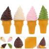 4pcs Simulated Ice Cream Cone Artificial Lifelike Fake Ice Cream Food Models Pretend Play Kitchen Food Toy for Shop Window Display Decor Party Photo Props view 3