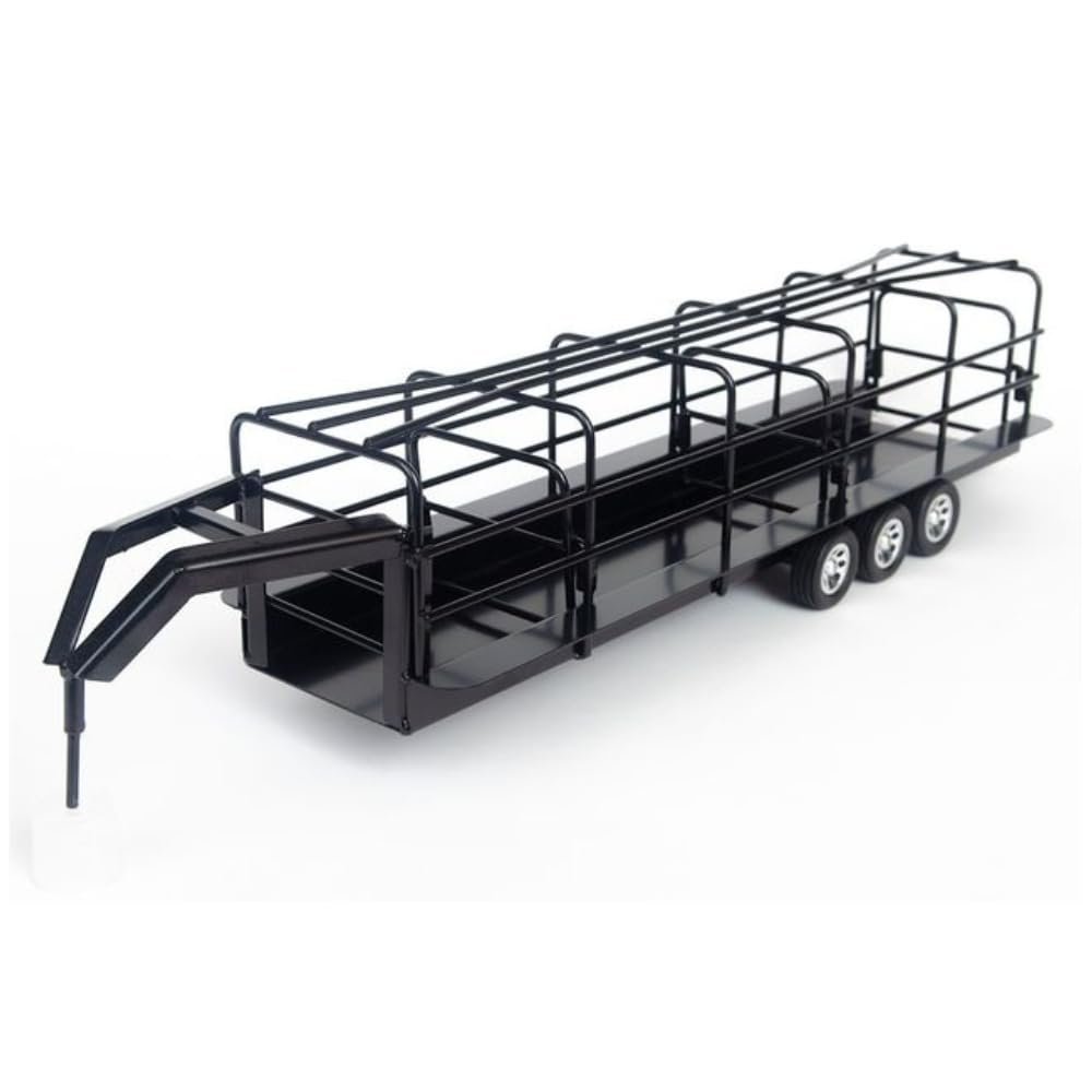 Little Buster Toys Gooseneck Stock Trailer | All-Metal 1:16 Scale Ranch Hauling Accessory with Split & Back Gates, Rubber Tires, Aluminum Wheels | Collectible Farm & Western Display Model