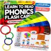 Phonics Flash Cards with Proven Spaced Repetition Learning System - Learn to Read in 20 Phonic Stages - Digraphs CVC Blends Long Vowel Sounds Phonics Games for Kids Ages 4-8 Kindergarten 1st 2nd Grade view 1