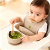 Ginbear Baby Bowls with Suction, Silicone Bibs, Self Feeding Spoons, Led Weaning Supplies, Toddler Eating Set for Ages 6 Months+ (Almond) view 3