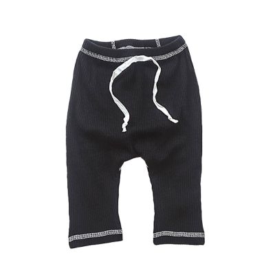Baby Newborn Infant Girls Boys Solid Ribbed Cotton Summer Autumn Long Pants Leggings Baby Boy Knit (Black, 12-18 Months)