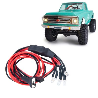 1:24th RC Car Yellow Headlight Taillights White LED Front Bumper Light Set for SCX24 AXI90081 Deadbolt Gladiator JLU CRC C10 Bronco RC Crawler Car Upgrades