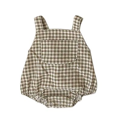 Baby Newborn Infant Girls Boys Sleeveless Pocket Summer Autumn Romper Bodysuit Outfits for Toddler (Khaki, 6-12 Months)