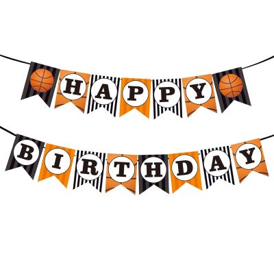 Basketball Theme Happy Birthday Banner Basketball birthday party decorations