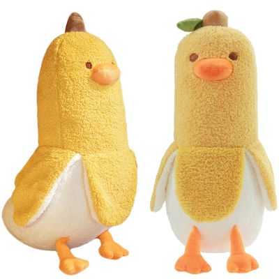 Banana Duck Plush Toy 27.5'',Cute Plushies Banana Stuffed Animal,Duck Plushie Long Banana Duck Plush Pillow,Funny Hugging Pillow Sleeping Cushion Soft Gifts for Boys Girls Birthday Christmas(Yellow)