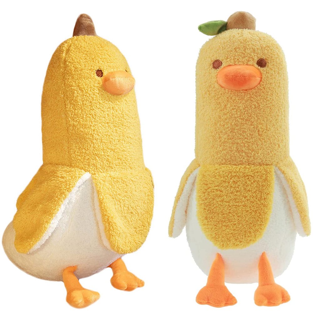 Banana Duck Plush Toy 27.5'',Cute Plushies Banana Stuffed Animal,Duck Plushie Long Banana Duck Plush Pillow,Funny Hugging Pillow Sleeping Cushion Soft Gifts for Boys Girls Birthday Christmas(Yellow)