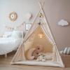 Teepee Tent for Kids with Padded Mat Foldable Tone Play Tents for Girl and Boy Canvas Tepee Playhouse for Child Indoor Outdoor view 2