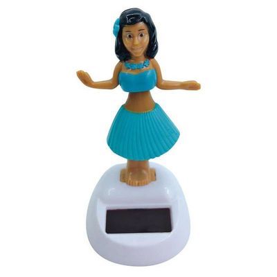 Solar Powered Dancing Hawaiian Girl, Decoration Gift, Swinging Dancer Toy, No Battery Required, Desk and Dashboard Decor Kids Toys(Blue)