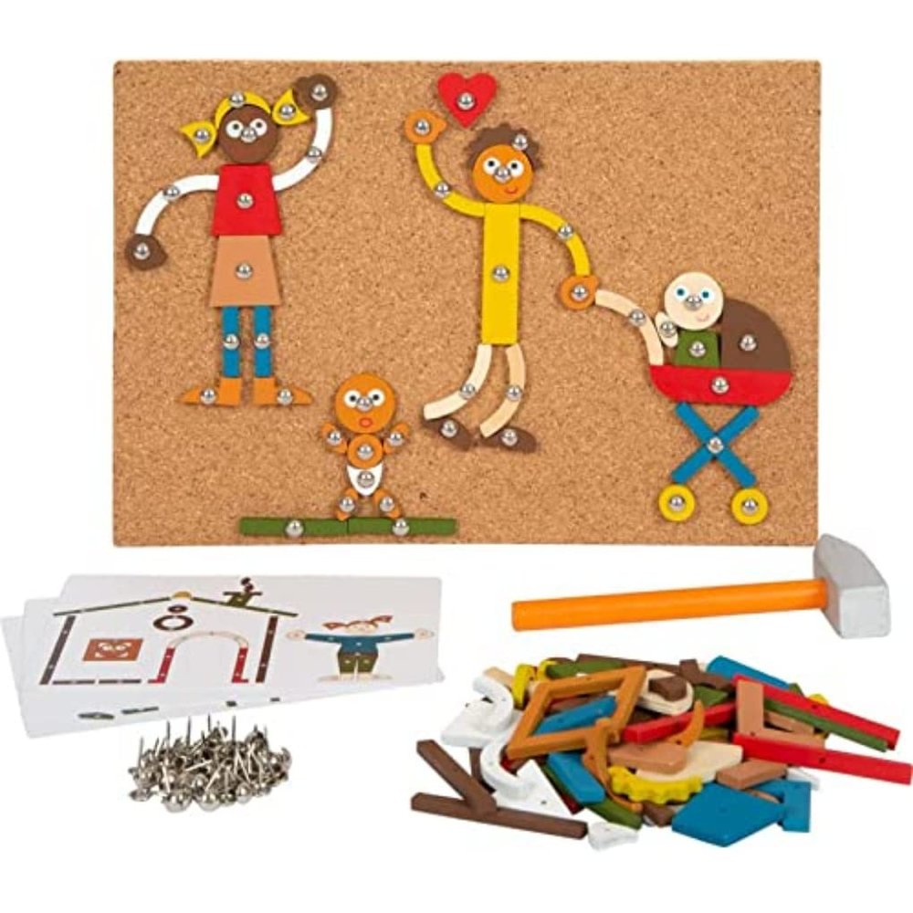 Small Foot Wooden Hammer Game Home and Family with Cork Board and Hammer for Children from 3 Years, 12359 Toys, Multi-Coloured