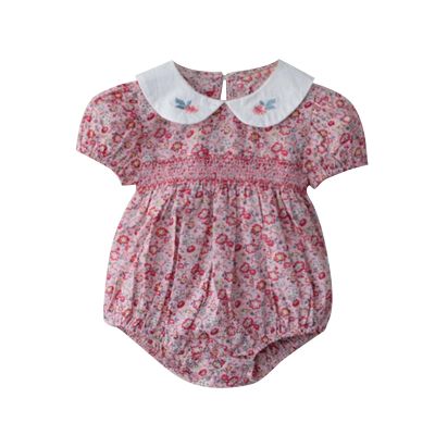 Baby Newborn Infant Floral Girls Short Sleeve Summer Romper Bodysuit Clothes Girls Outfits (Pink, 0-6 Months)