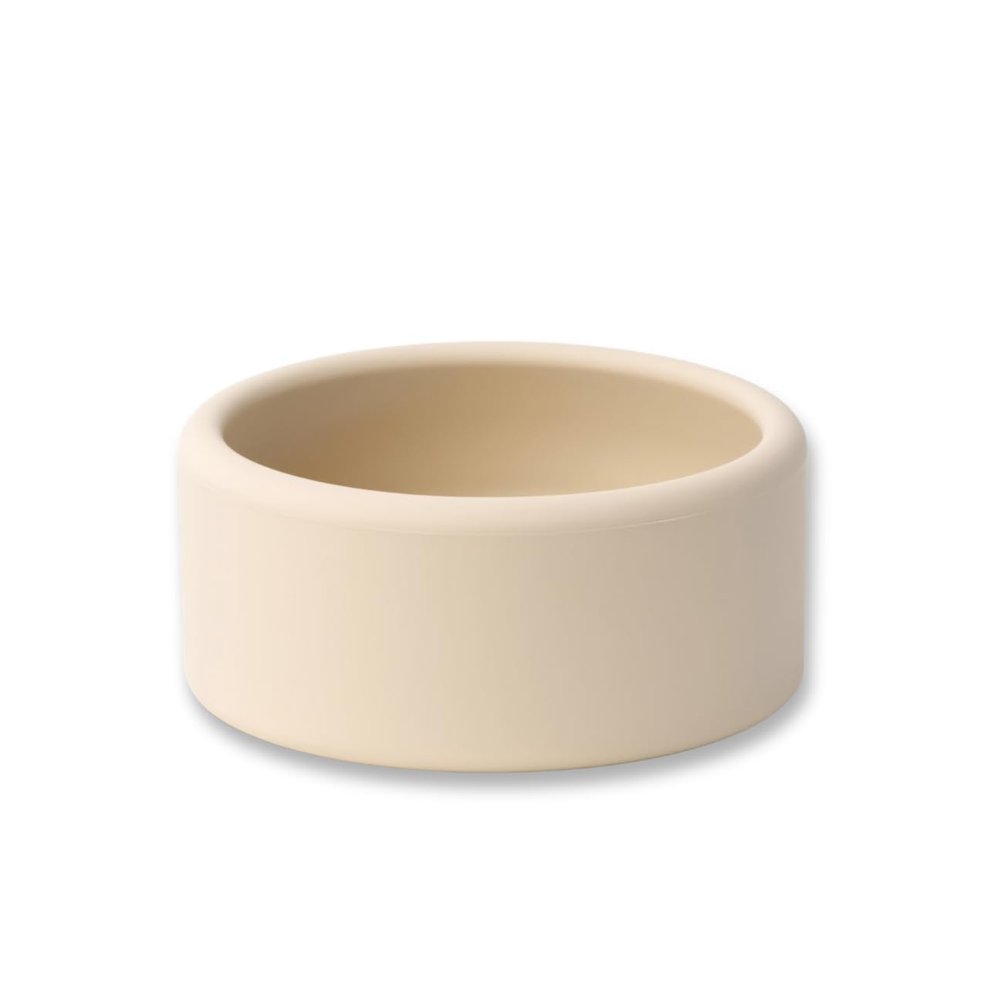 APLAINR Solid Bowl, Silicone Bowl for Baby, Toddler & Kids, 9 fl oz, Non Slip, Heavy Base, Deep, Microwave & Dishwasher Safe, No BPA, Cereal, Soup, Snack Dishes & Dinnerware, Oat Cream