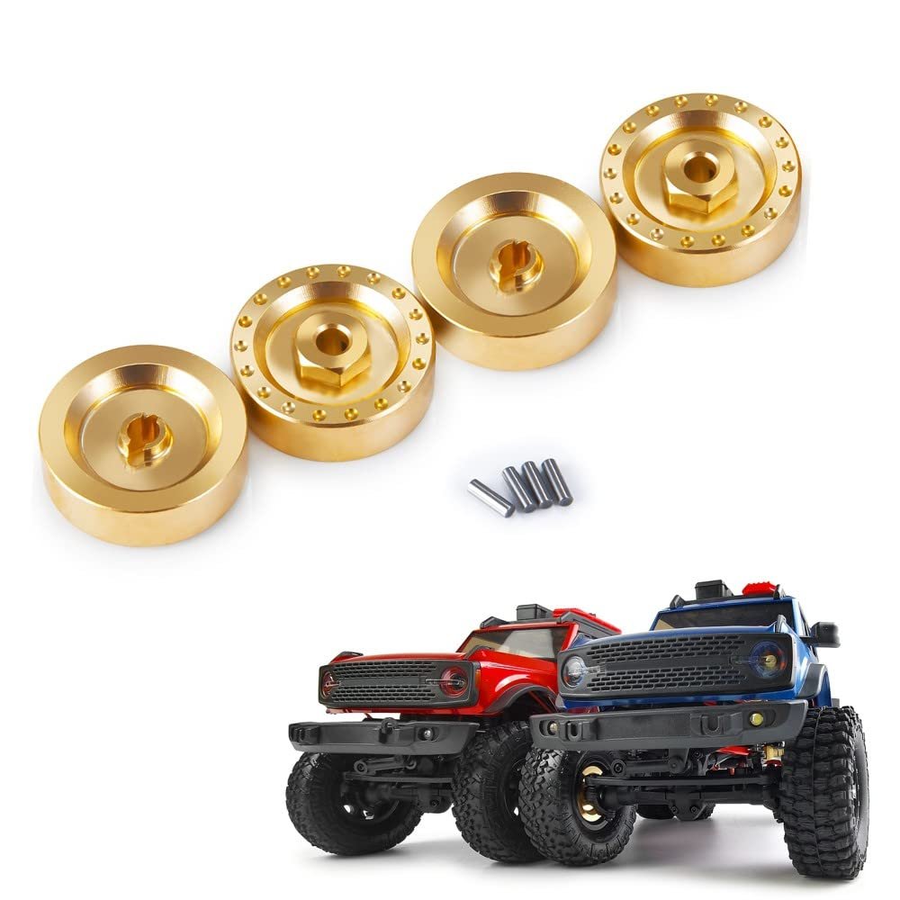 1/24th RC Wheel Weights 46g Brass Hub Hex Adapter Upgrades for AXIAL SCX24 Deadbolt C10 JLU CRC Gladiator Bronco