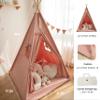 Teepee Tent for Kids with Padded Mat Foldable Tone Play Tents for Girl and Boy Canvas Tepee Playhouse for Child Indoor Outdoor view 2