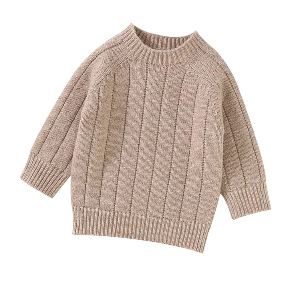 Autumn Winter Warm Outfits Newborn Infant Baby Girl Boy Cute Long Sleeve Solid Girls Fall Clothing (Khaki, 9-12 Months)