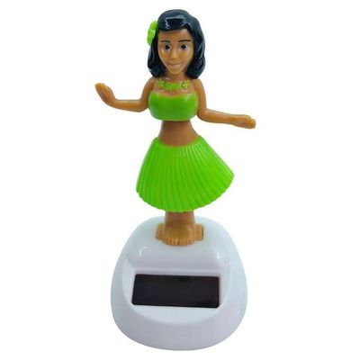 Solar Powered Dancing Hawaiian Girl, Decoration Gift, Swinging Dancer Toy, No Battery Required, Desk and Dashboard Decor Kids Toys(Green)
