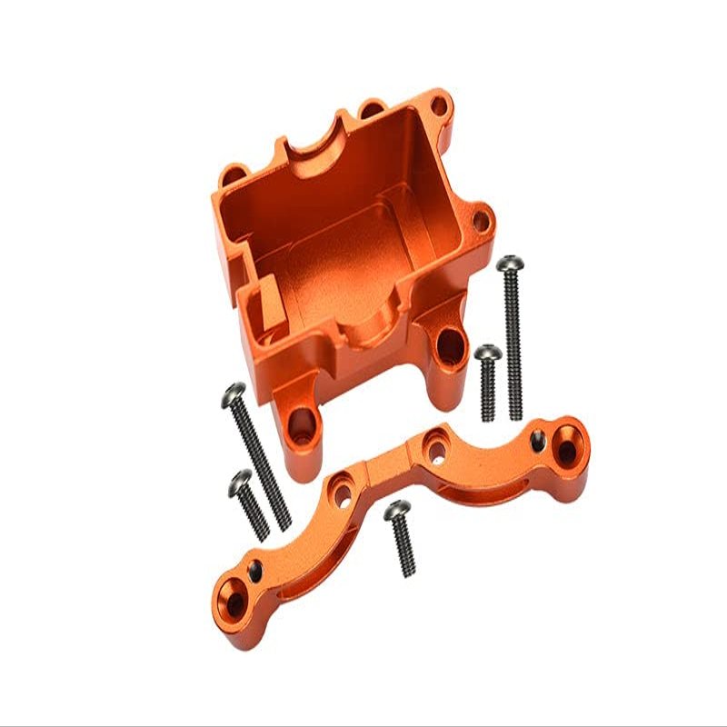 Front Damper Plate with Gear Box & Screws For 1/10 Tamiya RC Car TT-01-7Pc Set Orange