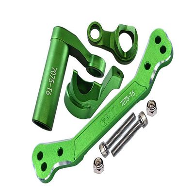 Aluminum 7075-T6 Steering Assembly + Steering Plate For Traxxas 1/8 4WD Sledge Monster Truck 95076-4 - 8Pc Set Green