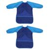 2 Pack Kids Art Smocks Waterproof Children Artist Painting Drawing Aprons Long Sleeve with 3 Pockets Size L for Age 8-10 Years (Blue) view 1