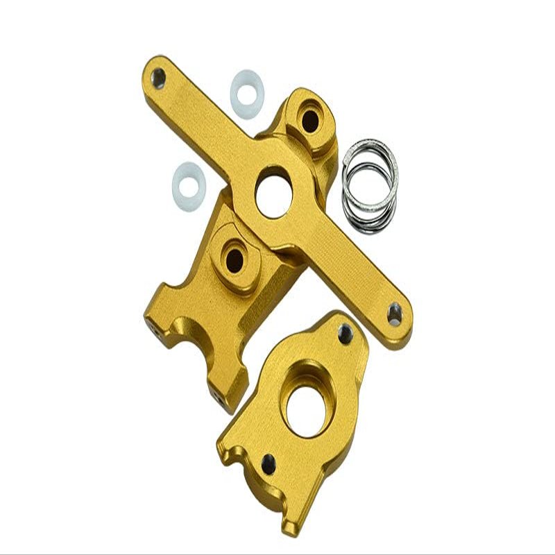 Aluminum Steering Assembly for Traxxas 1/16 Mini E-Revo, Mini Slash, Mini Rally, Mini Summit Upgrade Parts - 1 Set Gold