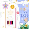 Chinco 57 Pcs Star Princess Fairy Wands Kit Make Your Own Princess DIY Art Craft Magical Wand Include 18 Star Wooden Fairy 9 Gem Stickers 20 Ribbons 10 Markers Party Supply view 2