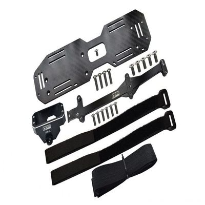 Aluminum 7075-T6 Servo Mount And Carbon Fiber Battery Compartment For Traxxas 1/8 4WD Sledge Monster Truck 95076-4 - 22Pc Set Black