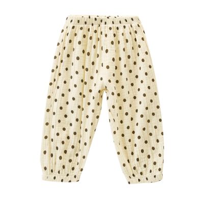 Children Toddler Kid Baby Boys Girls Cute Cartoon Print Polka Dot Sport Pants Trousers Tracksuit (Brown, 12-18 Months)
