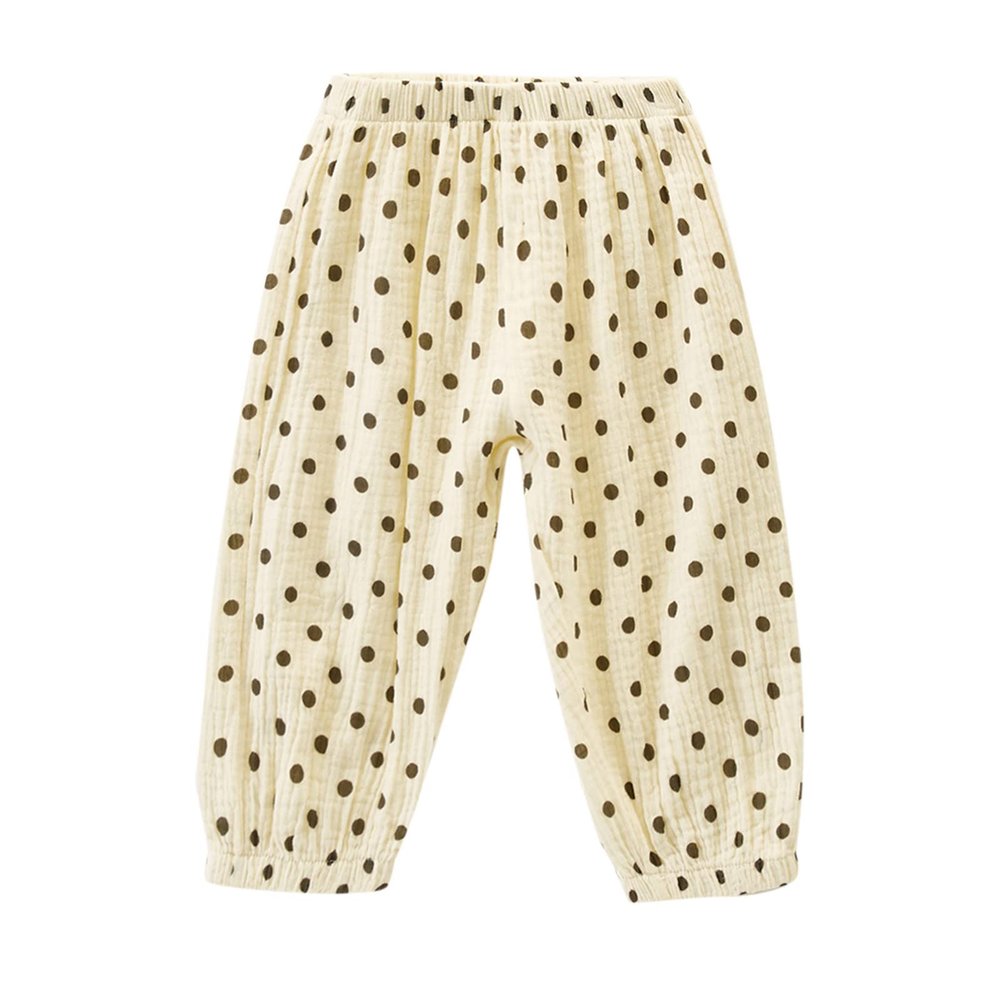 Children Toddler Kid Baby Boys Girls Cute Cartoon Print Polka Dot Sport Pants Trousers Tracksuit (Brown, 12-18 Months)