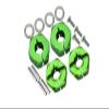 Aluminum Hex Adapters 6mm Thick (Front) + 8mm Thick (Rear) For Traxxas 1/10 Slash Pro 2WD Short-Course Truck 58034-2 - 16Pc Set Green view 1