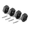 kingsea RC Front & Rear Aluminum Wheel Hubs Hex Driver Adapter 12 mm Upgrade 7154 Compatible with Traxxas 4x4 Slash E-Revo Summit 1/16 Truck Car view 1