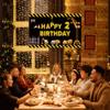 Construction Theme Happy 2nd Birthday Backdrop Banner Decorations, Yellow Black Excavator Crane & Dump Truck Second Birthday Photo Props, 5*3ft view 4
