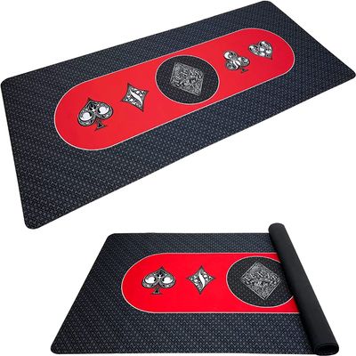 EasyGO Poker Table Top Pad  for Texas Holdem Casino Style  78 X 36Rectangle  Portable Rolling Rubber Folding Mat  Professional 3 Layers-Includes Carry Bag, 72 Black