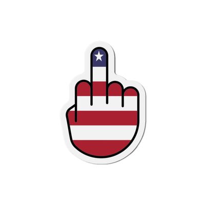 US Flag Middle Finger Flipping The Bird Magnet Sticker US Made