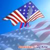 Kaiciuss American Flag Delta Kite for Kids & Adults Easy to Fly Large, The Easiest Single Line for Beach, it Comes with 300ft String Kite Handle view 2