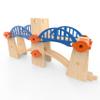 Wooden Train Track Accessories Build & Play Construction Set 90 PCS Ultimate Elevated Railway STEM Toys Track Expansion Pack Ascending Tracks Risers Bridges Tunnel Stop Go Gate Compatible Thomas Brio view 3
