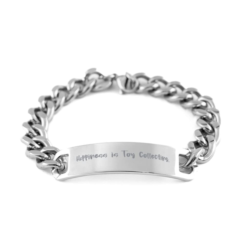 Brilliant Toy Collecting, Happiness is Toy Collecting, Fun Cuban Chain Bracelet for Friends from