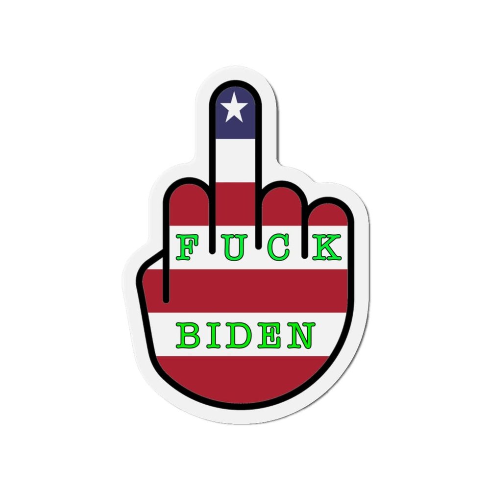 Fuck Biden Middle Finger Flipping The Bird Magnet Sticker US Made