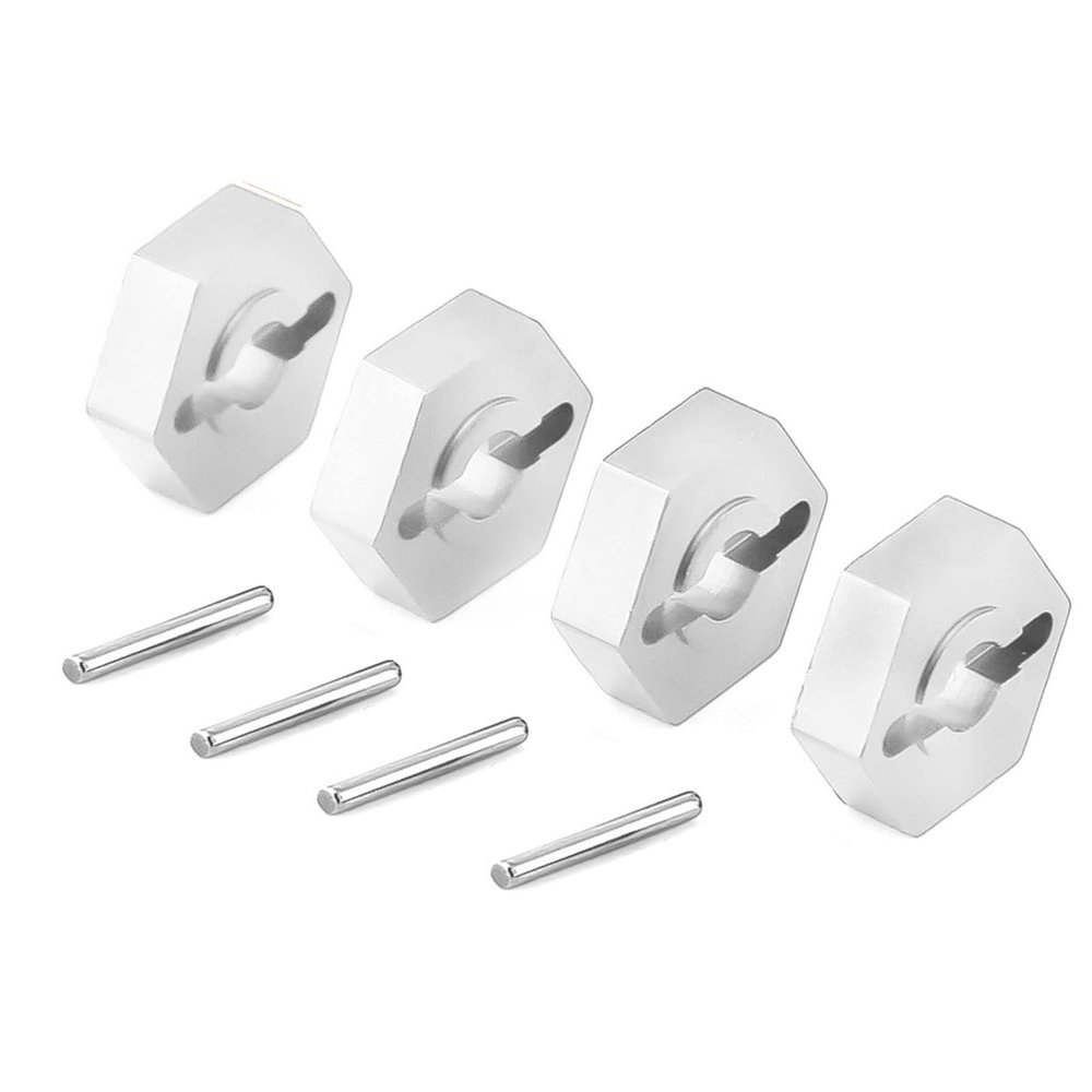 kingsea RC Front & Rear Aluminum Wheel Hubs Hex Driver Adapter 12 mm Upgrade 7154 Compatible with Traxxas 4x4 Slash E-Revo Summit 1/16 Truck Car